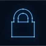 Free padlock neon cybersecurity vector