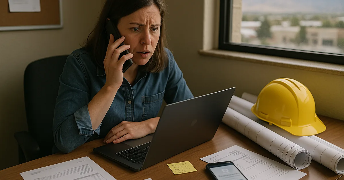 A project administrator handles a suspected phishing-driven account compromise while on-site paperwork and schedules are disrupted.