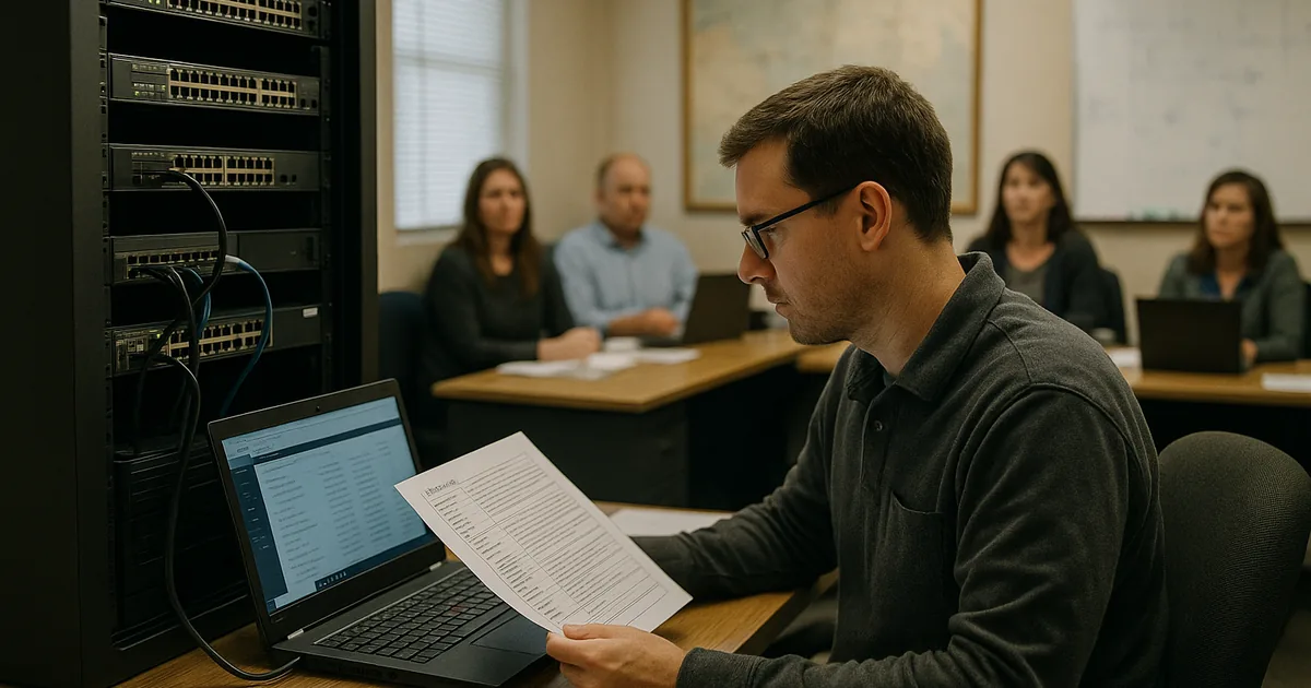 A technician validating recovery sequencing on-site shows the practical work behind proving backups actually support daily operations.