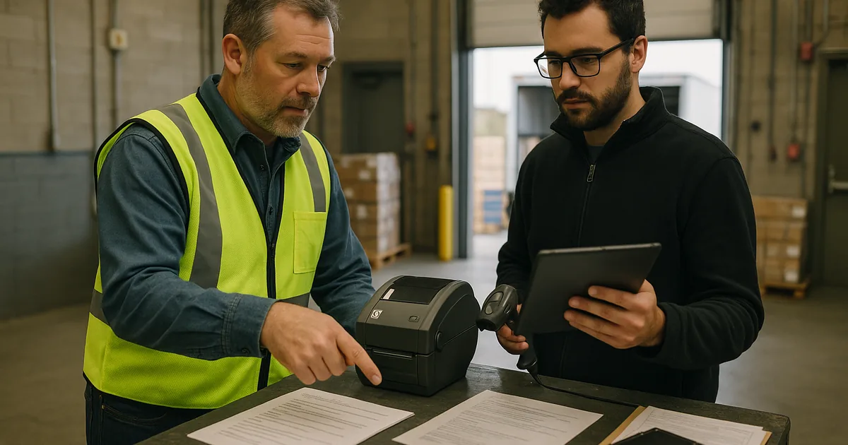 A technician and supervisor review recovery runbook artifacts at dispatch to verify the practical steps needed to resume operations.