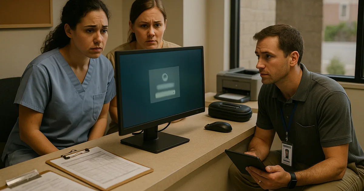 A front-desk lockout in a Reno clinic shows how legacy tooling can stop intake and scheduling until dependencies are untangled.
