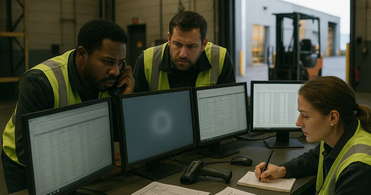 A credential-driven interruption can turn digital dispatch screens into paper processes, halting warehouse coordination until accounts are contained.