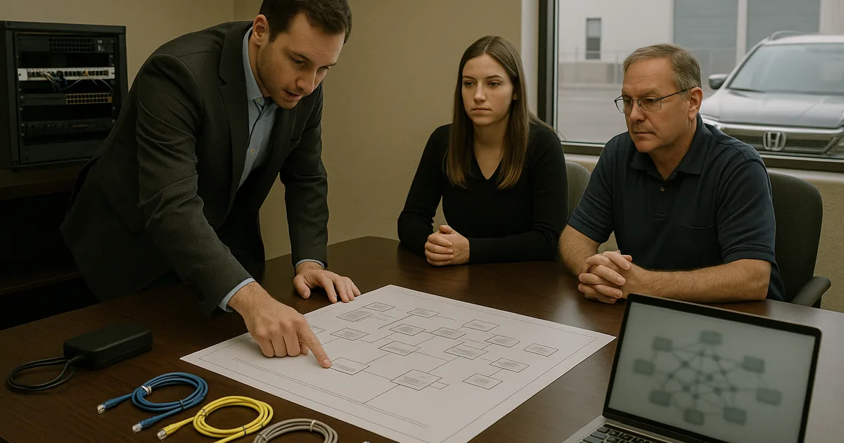 Onsite remediation planning ties visible outage symptoms to concrete actions like role separation and backup validation.