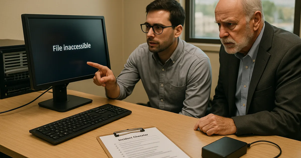 On-site coordination and documented checklists help teams resolve access outages without risking client records.